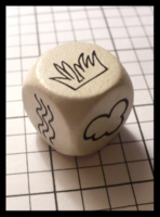 Dice : Dice - Game Dice - Unknown Large White with Clouds and Waves - Trade MN Jan 2010